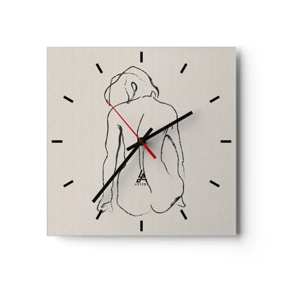 Horloge murale - Pendule murale - Femme nue - 30x30 cm