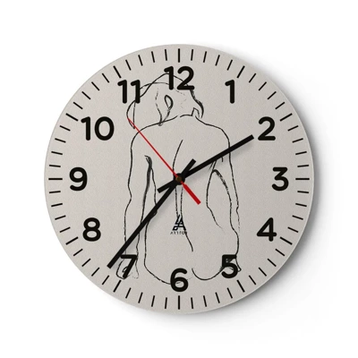 Horloge murale - Pendule murale - Femme nue - 40x40 cm