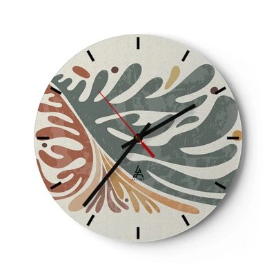 Horloge murale - Pendule murale - Feuille multicolore - 30x30 cm