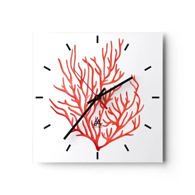 Horloge murale - Pendule murale - Filigrane de corail - 40x40 cm