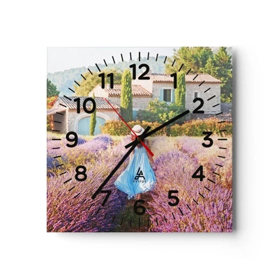 Horloge murale - Pendule murale - Fille de la lavande - 30x30 cm