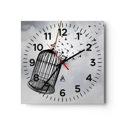 Horloge murale - Pendule murale - Foie...Espoir...Liberté! - 40x40 cm