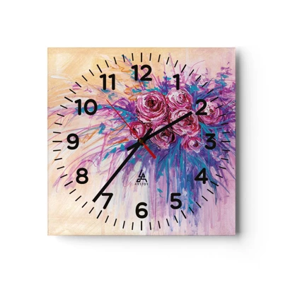 Horloge murale - Pendule murale - Fontaine aux roses - 40x40 cm