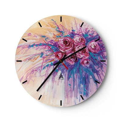 Horloge murale - Pendule murale - Fontaine aux roses - 40x40 cm