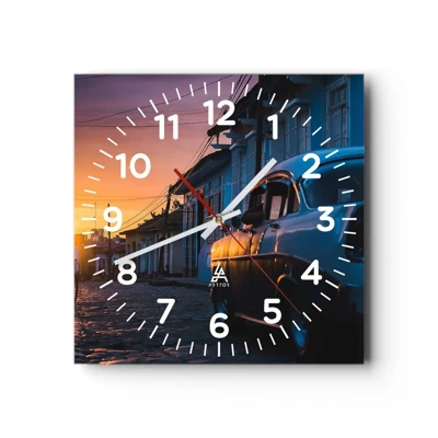 Horloge murale - Pendule murale - Ici, le temps ralentit - 30x30 cm