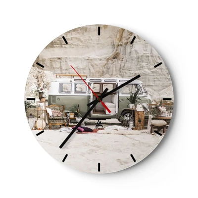 Horloge murale - Pendule murale - Il est temps de commencer le voyage - 40x40 cm