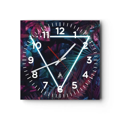 Horloge murale - Pendule murale - Jardin de style disco - 30x30 cm