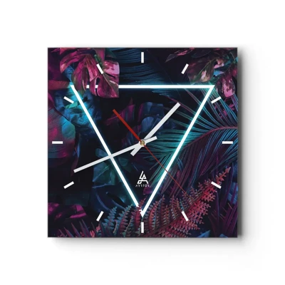 Horloge murale - Pendule murale - Jardin de style disco - 40x40 cm