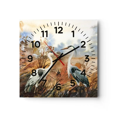 Horloge murale - Pendule murale - Jusqu'où en automne ? - 40x40 cm