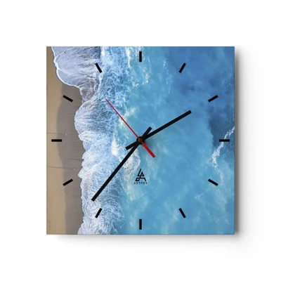 Horloge murale - Pendule murale - La force du bleu - 30x30 cm