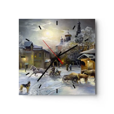 Horloge murale - Pendule murale - La magie de l'hiver russe - 30x30 cm