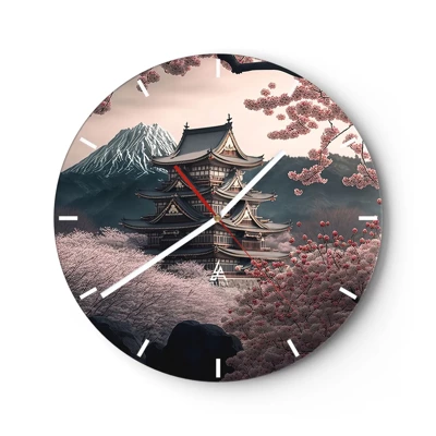 Horloge murale - Pendule murale - Le pays des cerisiers en fleurs - 30x30 cm