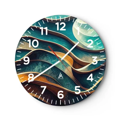 Horloge murale - Pendule murale - Méandres de bleu - 30x30 cm