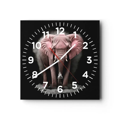 Horloge murale - Pendule murale - Ne pensez pas à un éléphant rose ! - 40x40 cm