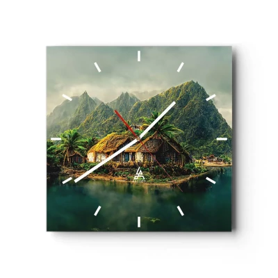 Horloge murale - Pendule murale - Paradis tropical - 40x40 cm