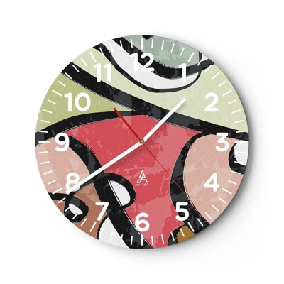 Horloge murale - Pendule murale - Pirouettes parmi les couleurs - 30x30 cm
