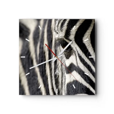 Horloge murale - Pendule murale - Portrait en rayure - 30x30 cm