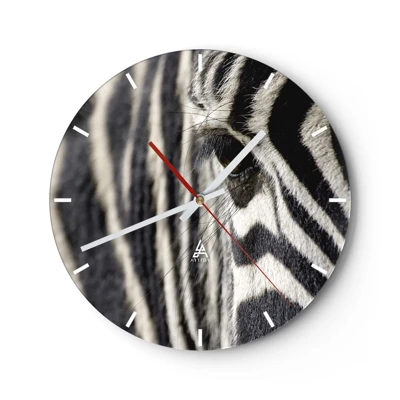 Horloge murale - Pendule murale - Portrait en rayure - 30x30 cm