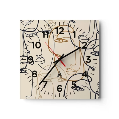 Horloge murale - Pendule murale - Portrait multiplié - 30x30 cm