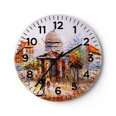 Horloge murale - Pendule murale - Promenade à Paris - 40x40 cm