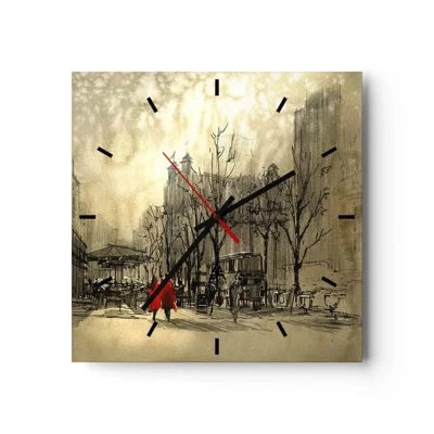 Horloge murale - Pendule murale - Rendez-vous dans le brouillard de Londres - 30x30 cm
