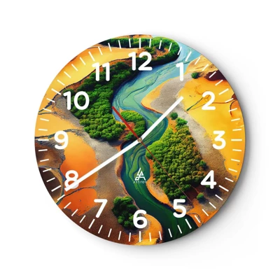 Horloge murale - Pendule murale - Rivière vivifiante - 30x30 cm