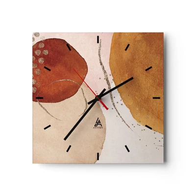 Horloge murale - Pendule murale - Rondeur et mouvement - 30x30 cm
