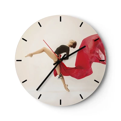 Horloge murale - Pendule murale - Rouge et noir - 40x40 cm