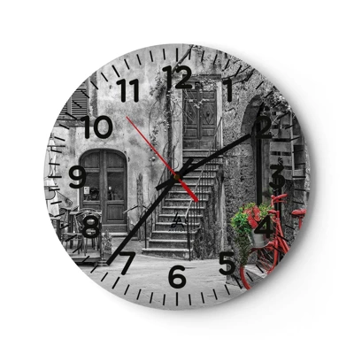 Horloge murale - Pendule murale - Ruelle toscane - 30x30 cm