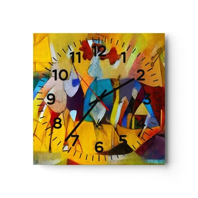 Horloge murale - Pendule murale - Soleil - vie - joie - 30x30 cm