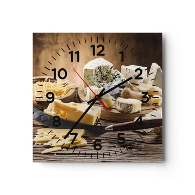 Horloge murale - Pendule murale - Sourire au fromage - 30x30 cm