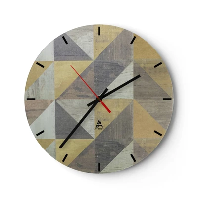 Horloge murale - Pendule murale - Suivant l'angle du triangle - 30x30 cm