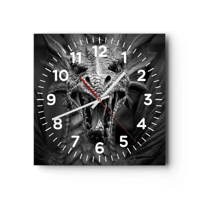 Horloge murale - Pendule murale - Un dragon imaginaire grisâtre - 30x30 cm
