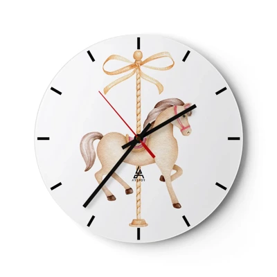 Horloge murale - Pendule murale - Un trot gracieux - 30x30 cm