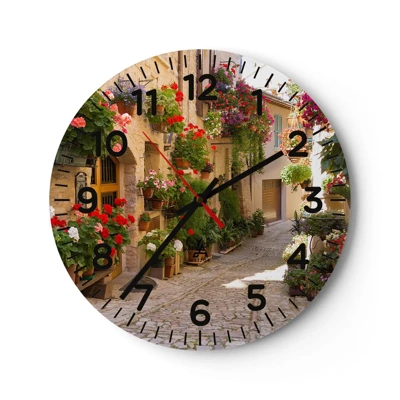 Horloge murale - Pendule murale - Une inondation de fleurs  - 30x30 cm