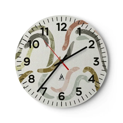 Horloge murale - Pendule murale - Une joyeuse danse de l'abstraction - 40x40 cm