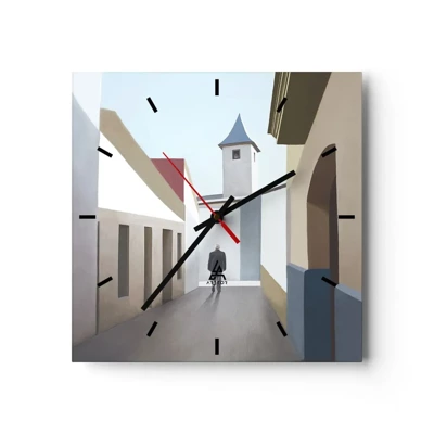 Horloge murale - Pendule murale - Une promenade ensoleillée - 30x30 cm