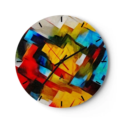 Horloge murale - Pendule murale - Une superposition multicolore - 40x40 cm