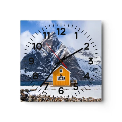 Horloge murale - Pendule murale - Vacances scandinaves - 30x30 cm