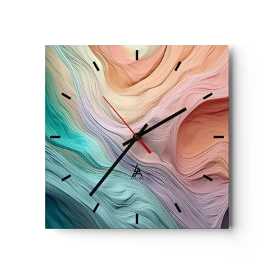 Horloge murale - Pendule murale - Vague arc-en-ciel - 40x40 cm