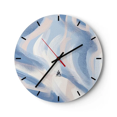 Horloge murale - Pendule murale - Vagues bleues - 30x30 cm