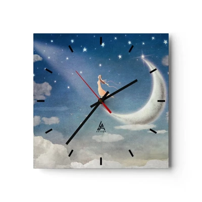 Horloge murale - Pendule murale - Valise bleue - 30x30 cm