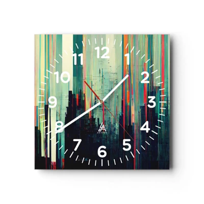 Horloge murale - Pendule murale - Ville futuriste - 30x30 cm