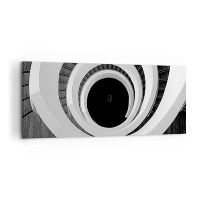 Image sur toile Arttor 120x50 cm - Pièce, Moderne, Escaliers, Pour le salon, Pour la chambre, Blanc, Noir, Horizontal, Toiles, AB120x50-4132