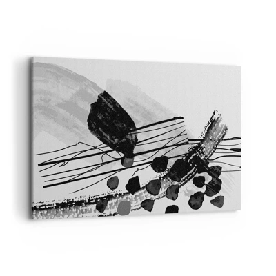 Impression sur toile - Image sur toile - Abstraction organique noir et blanc - 100x70 cm