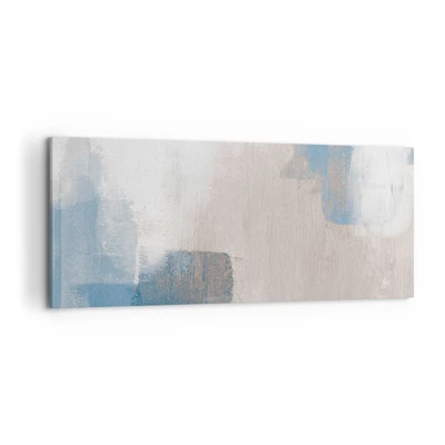 Impression sur toile - Image sur toile - Abstraction rose derrière un rideau de bleu - 100x40 cm