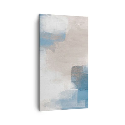 Impression sur toile - Image sur toile - Abstraction rose derrière un rideau de bleu - 45x80 cm