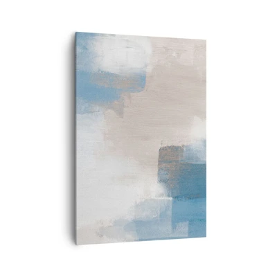 Impression sur toile - Image sur toile - Abstraction rose derrière un rideau de bleu - 70x100 cm