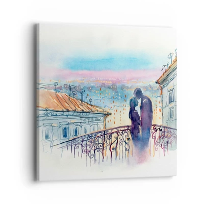 Impression sur toile - Image sur toile - Amoureux de Paris - 40x40 cm