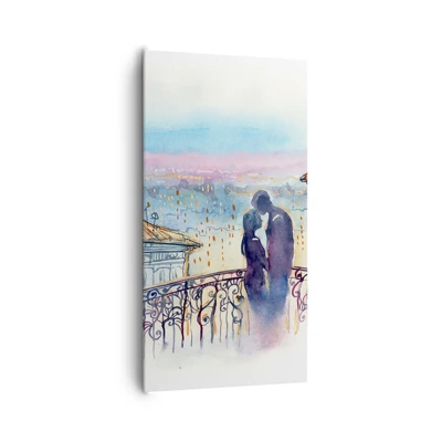 Impression sur toile - Image sur toile - Amoureux de Paris - 65x120 cm